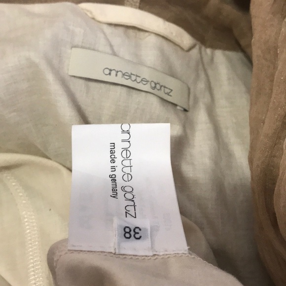 Annette Gortz Tan Cotton Silk Jacket Coat - Picture 8 of 8
